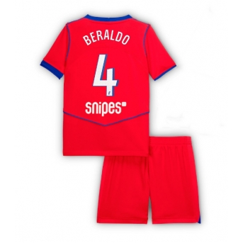 Billige Fotballdrakt Paris Saint-Germain Lucas Beraldo #4 Replika Tredjedraktsett Barn 2025-26 Kortermet (med bukser)